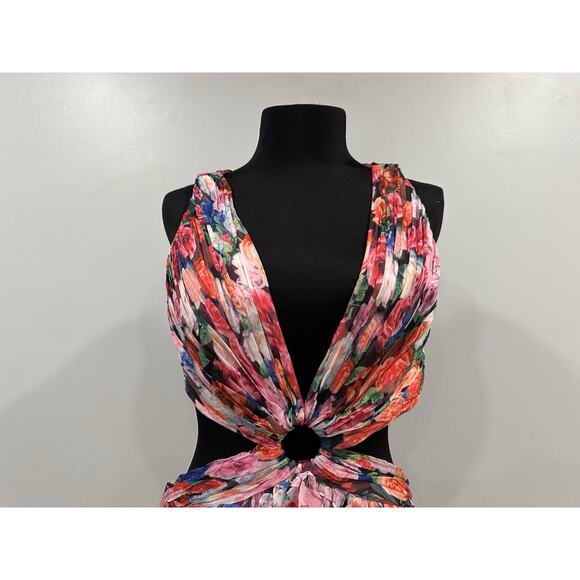 Mac Duggal 68076 Multicolor Ruffled Cut Out Sleeveless Gown Sz 10 - Picture 3 of 8